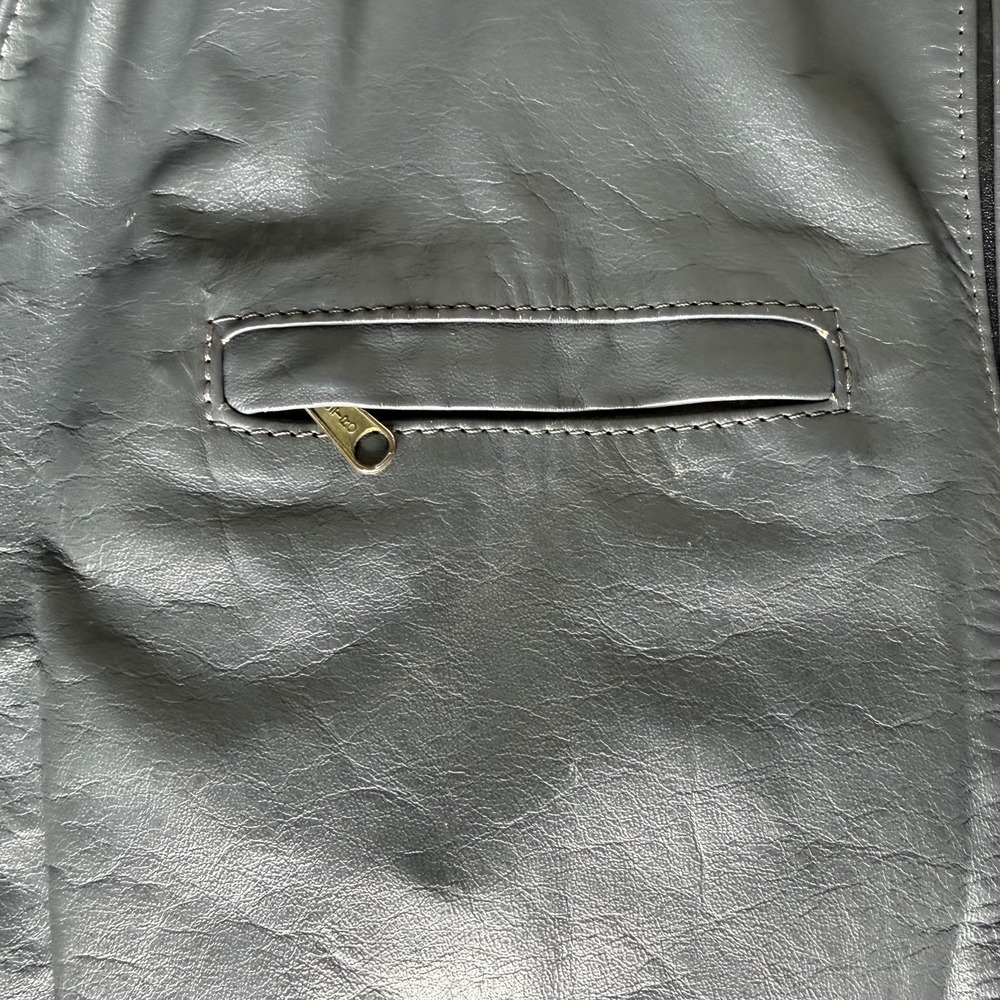 Vintage Genuine Leather Size 44 Men's Grey Jacker Coat Made in Brazil - Picture 5 of 11